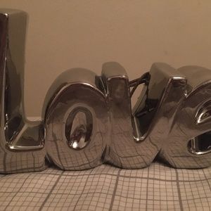 Silver "love" ceramic with lavender scent sachet